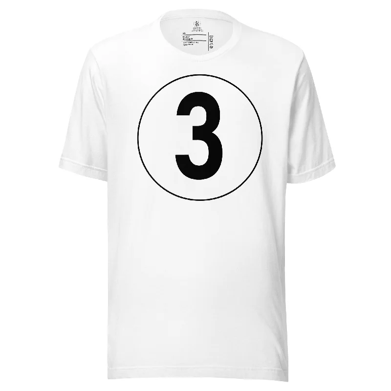 Unisex t-shirt: Black on White 3 Knit Fabric Woven Fabric Fleece Fabric