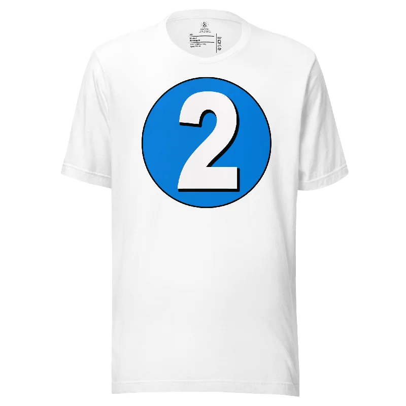 Unisex t-shirt: White on Blue 2 Mesh Fabric Canvas Fabric Denim Fabric