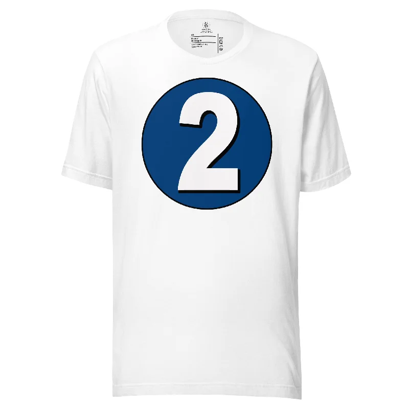 Unisex t-shirt: White on Navy Blue 2 Machine Wash Dry Clean Hand Wash