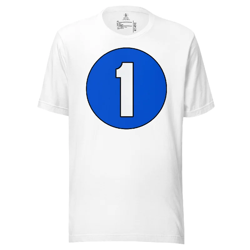 Unisex t-shirt: White on Periwinkle 1 Sequined Glittery Shiny