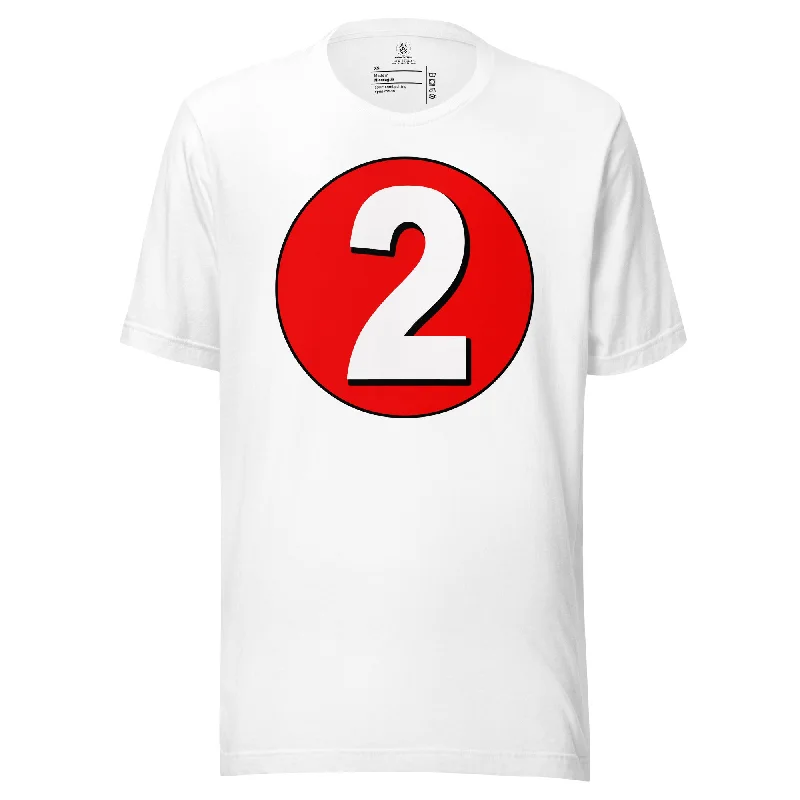 Unisex t-shirt: White on Red 2 Anti-Shrink Durable Soft