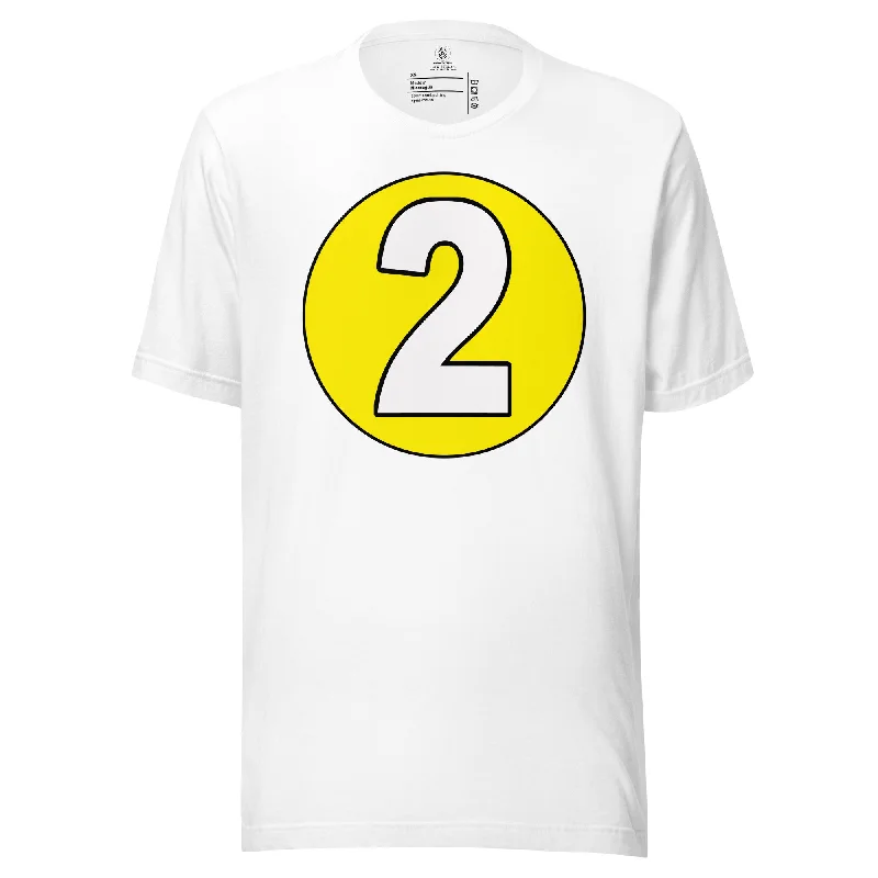Unisex t-shirt: White on Yellow 2 Collared Crew Neck Turtle Neck