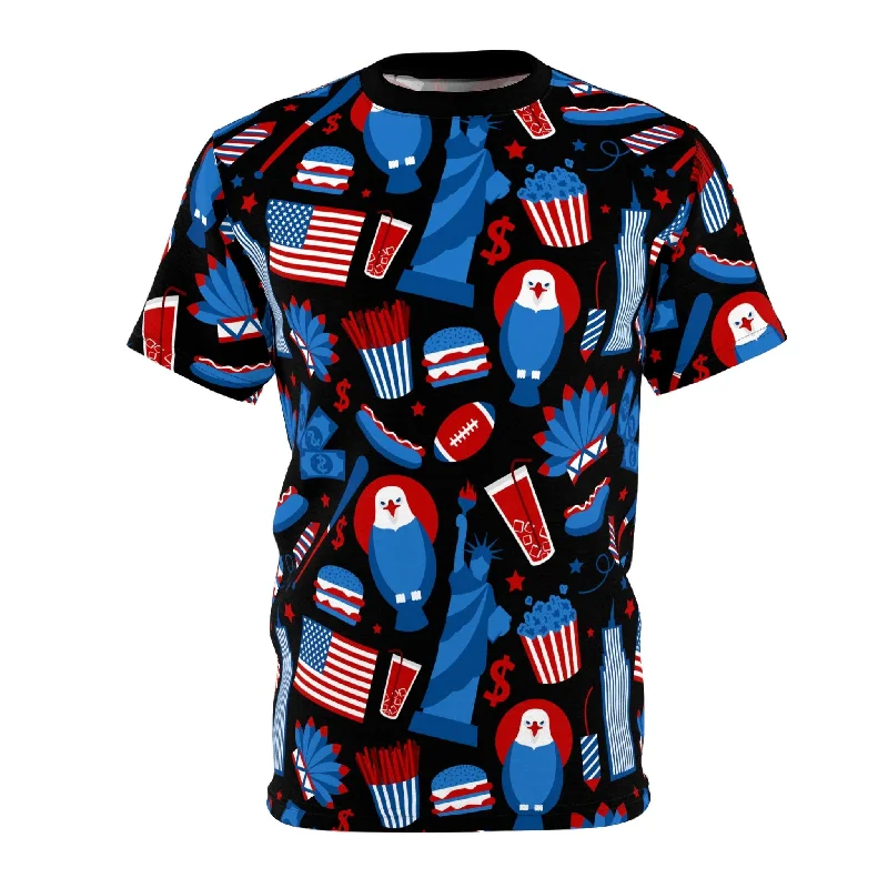 USA Pride T-shirt Collared Crew Neck Turtle Neck