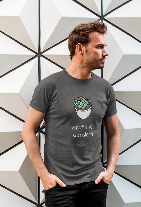 What the Succulent T-Shirt - Succulent Humor Tee Hooded Caped Shawl Collar
