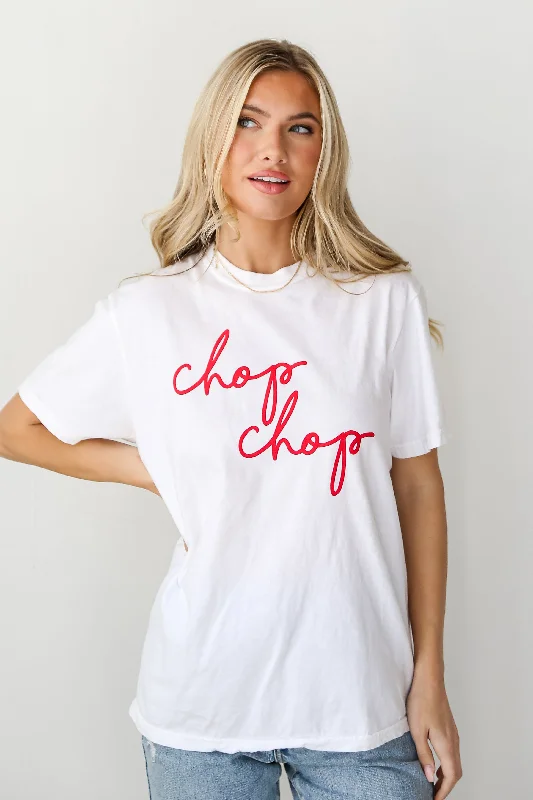 White Chop Chop Graphic Tee Lace Blend Ribbed Blend Corduroy Blend