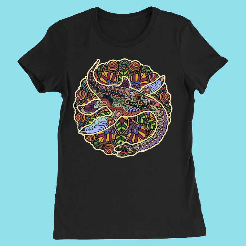 Women Plesiosaurus Mandala T-Shirt Oversized T-Shirt Spandex breathable