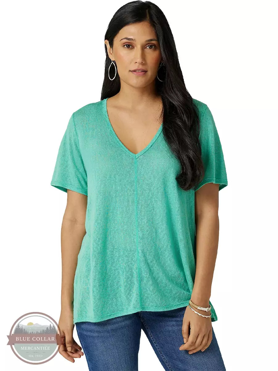 112327325 Slub Circle Hem Short Sleeve T-Shirt Wool Fabric Cashmere Fabric Tweed Fabric