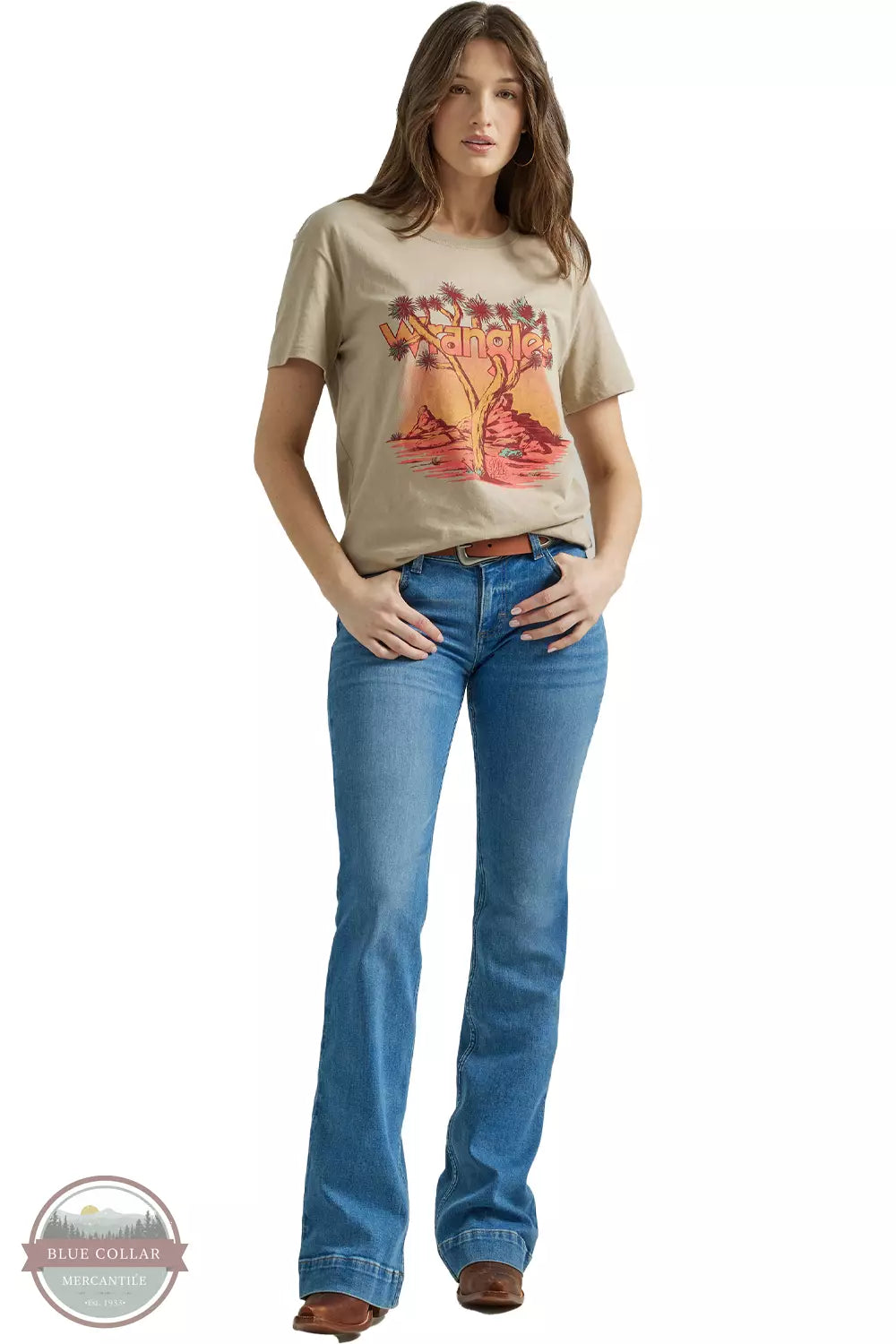 112347507 Desert Tree Boyfriend Short Sleeve T-Shirt Rayon Velvet Corduroy