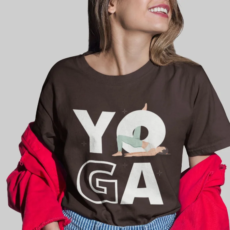 Yoga Round Neck Half Sleeve Classic T-Shirt Lace Blend Ribbed Blend Corduroy Blend
