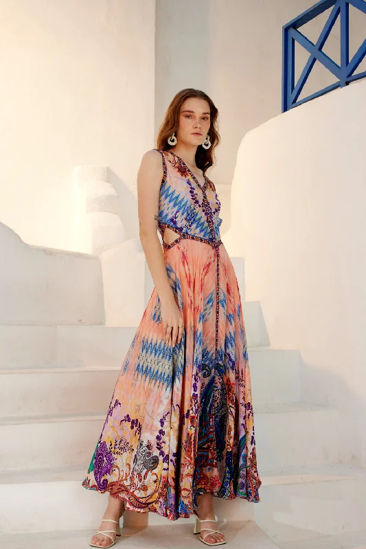 Flamingo Primavera Maxi Dress Elegant Maxi Dress with Pockets