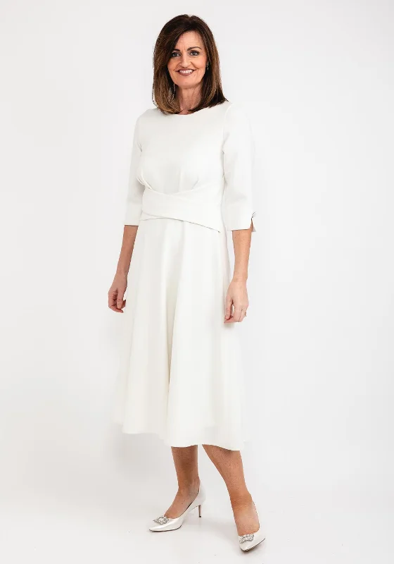 Claudia C Klee A-Line Maxi Dress, White Trendy Floral Print Maxi Dress
