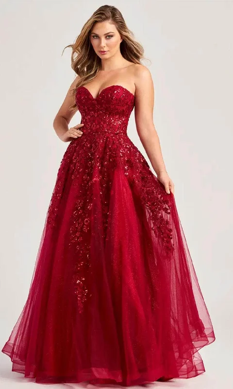 Colette By Daphne CL5136 - Lace Applique Corset Prom Dress