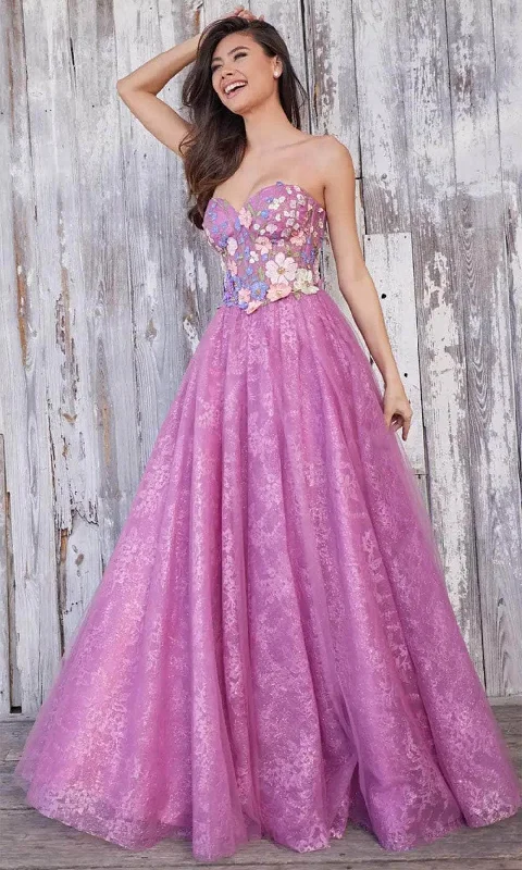 Colette By Daphne CL5153 - Lace Up Back A-Line Prom Dress