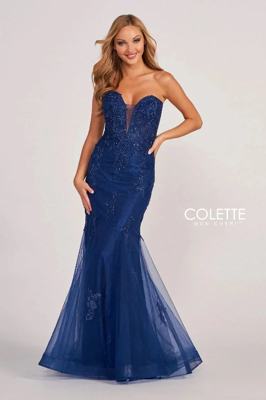 Colette CL2067 Applique Long Formal Mermaid Prom Dress