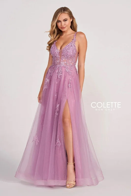 Colette CL2074 Applique Long Prom Formal Dress