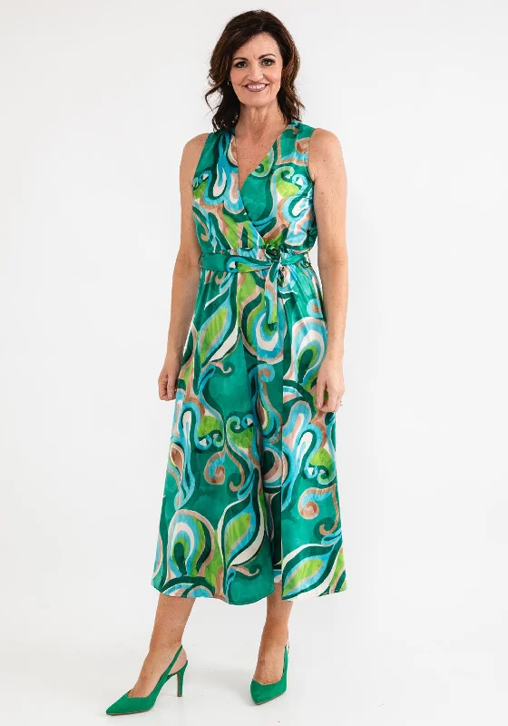 d.e.c.k. by Decollage One Size Swirl Maxi Dress, Green Chic Summer Floral Maxi Dress d.e.c.k. by Decollage One Size Swirl Maxi Dress, Green Chic Summer Floral Maxi Dress