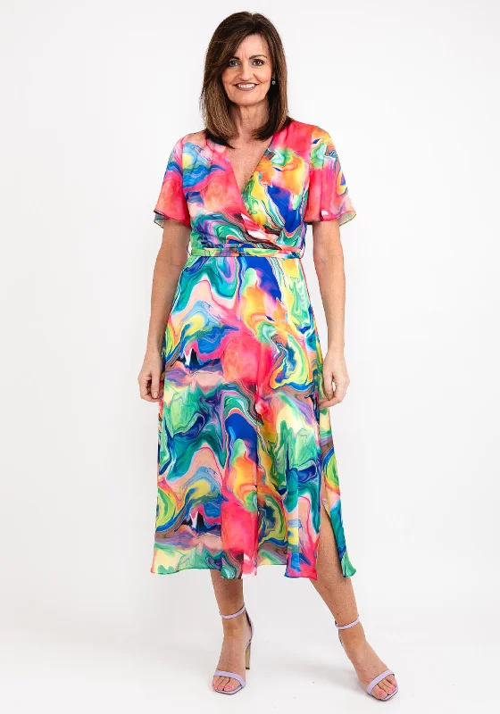 Ella Boo Swirl Print Maxi Dress, Multi Stylish Long Sleeve Maxi Dress