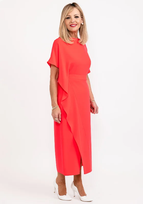 Ella Boo Drape Side Detail Maxi Dress, Red Stylish Boho Maxi Dress