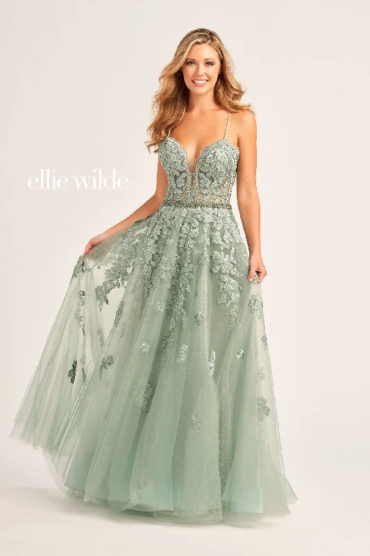 Ellie Wilde EW35016 Long Formal Beaded Prom Gown