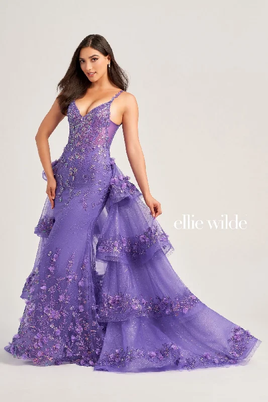 Ellie Wilde EW35045 Long Formal Glitter Prom Dress