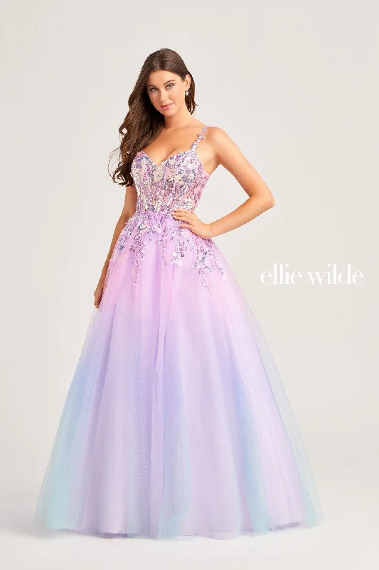 Ellie Wilde EW35055 Long Ball Gown Glitter Prom Dress