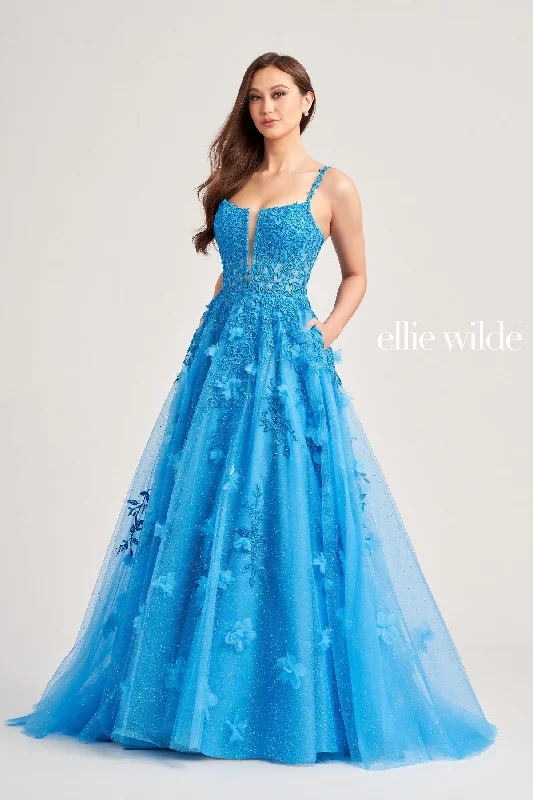 Ellie Wilde EW35081 Prom Long Beaded Applique Ball Gown