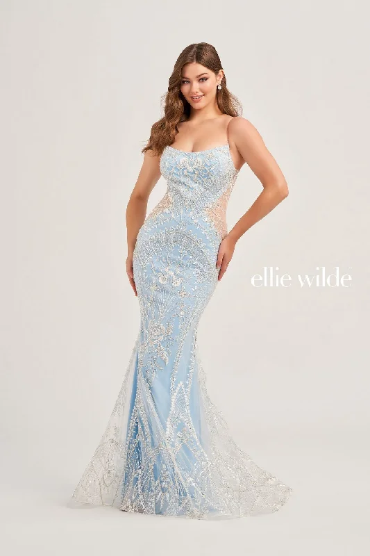 Ellie Wilde EW35097 Long Fitted Sequin Formal Prom Dress
