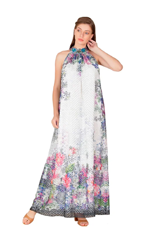 Halter Neck Maxi Dress Cozy Longline Maxi Dress