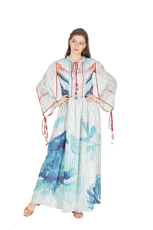 Long Cut Sleeve Maxi Dress Classic Solid Maxi Dress