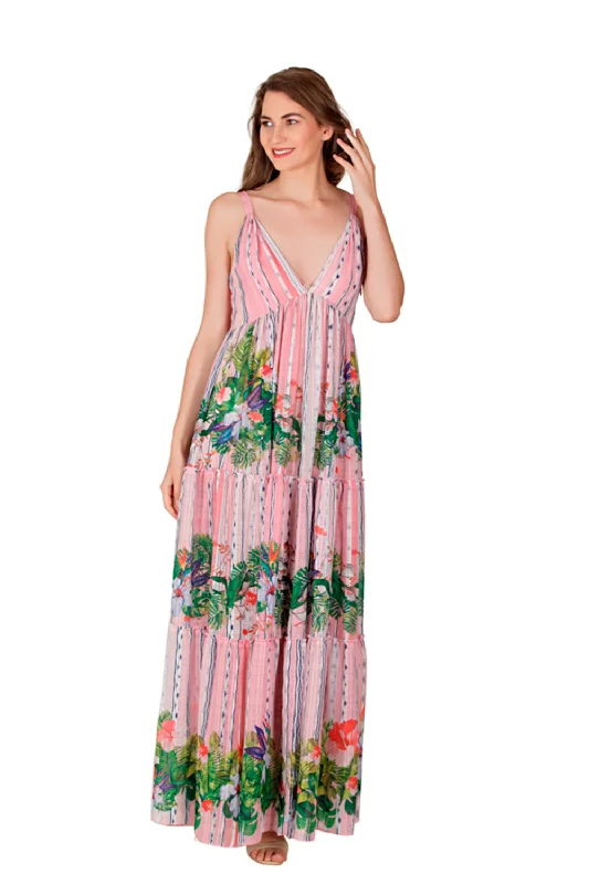 Cami 3-Tier Maxi Dress Comfortable T-Shirt Maxi Dress