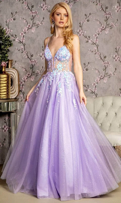 GLS by Gloria GL3226 - Sheer Corset Sequin Embellished Prom Gown