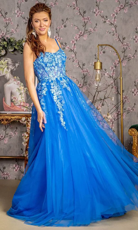 GLS by Gloria GL3309 - Lace Applique Corset Prom Gown