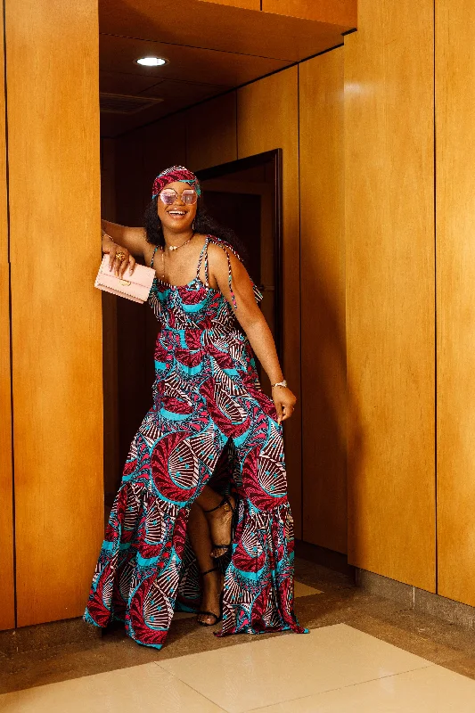 JORDAN maxi dress (BLUE multicolour) Elegant Lace Maxi Dress