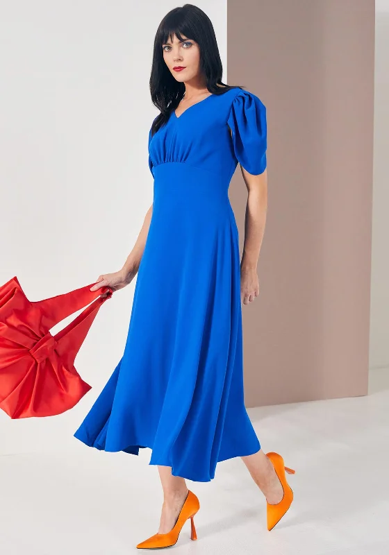 Kate Cooper Dome Waist Maxi Dress, Royal Blue Stylish Empire Waist Maxi Dress