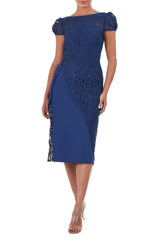 Kay Unger 5519268 - Puff Sleeve Lace Bodice Formal Dress