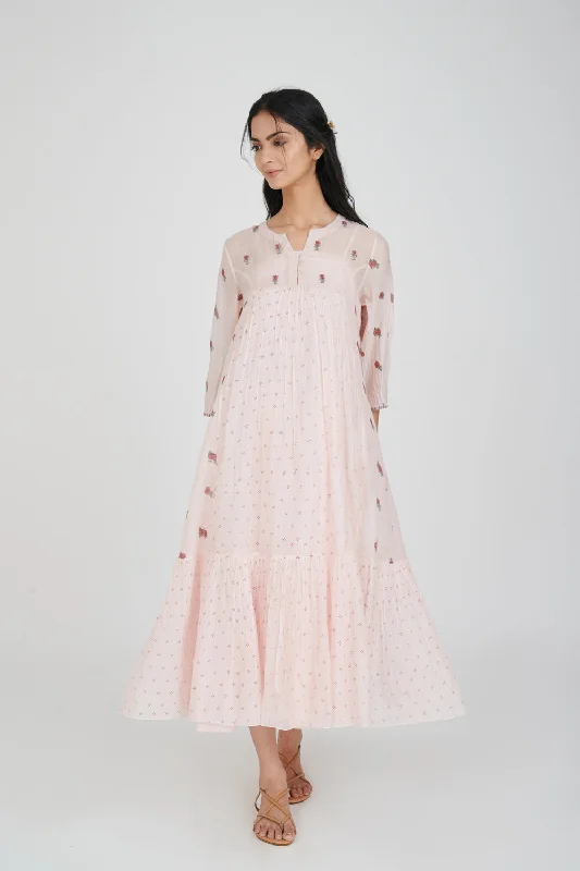 Chloris Gathered Maxi Dress Fashionable Printed Maxi Dress