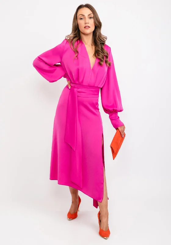 Kevan Jon Alora Maxi Dress, Pink Fashionable Chiffon Tiered Maxi Dress