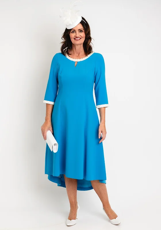 Lizabella Pearl Trim High Low Maxi Dress, Ocean Cozy Ribbed Maxi Dress