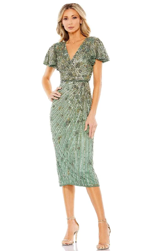 Mac Duggal 5582 - Flutter Sleeve Beaded Formal Dress