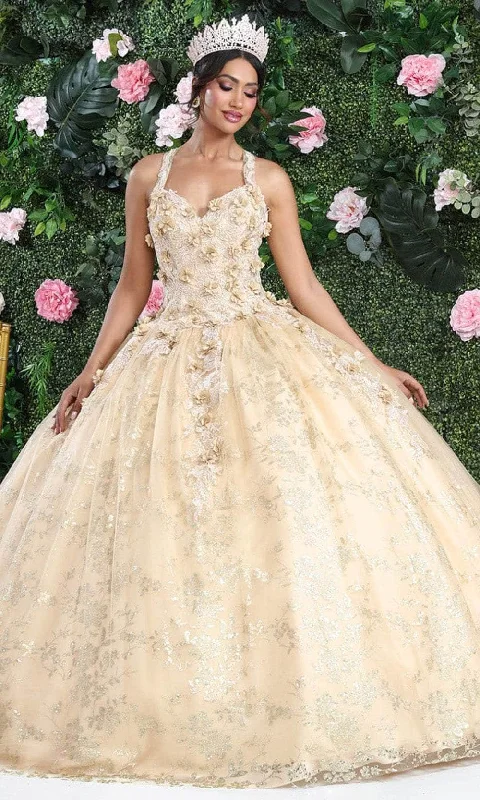 May Queen LK201 - Applique Glitter Ballgown