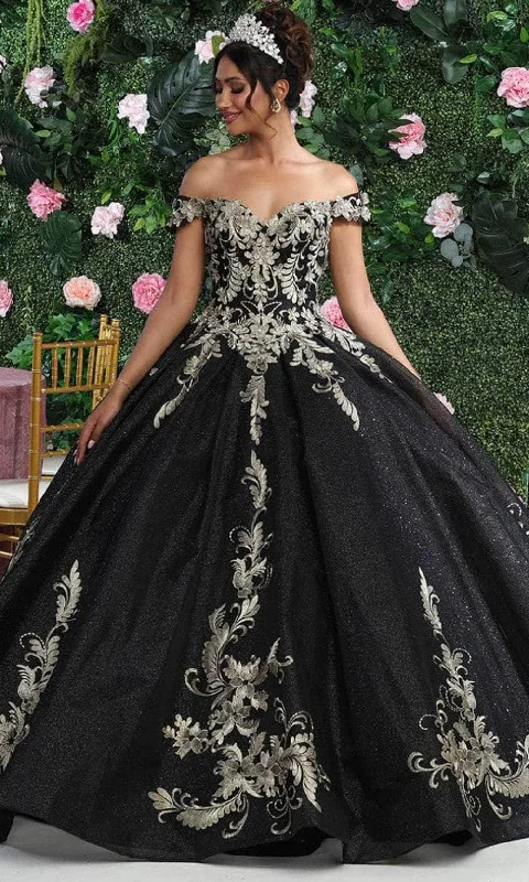 May Queen LK219 - Metallic Applique Ballgown