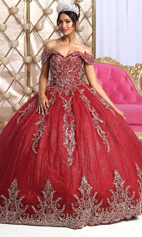 May Queen LK227 - Foldover Applique Ballgown