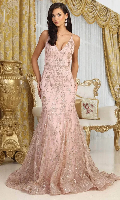 May Queen RQ8017 - Metallic Mermaid Prom Dress
