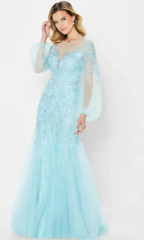 Montage by Mon Cheri 122908 - Bishop Sleeves Applique Embellished Mother of the Bride Gown