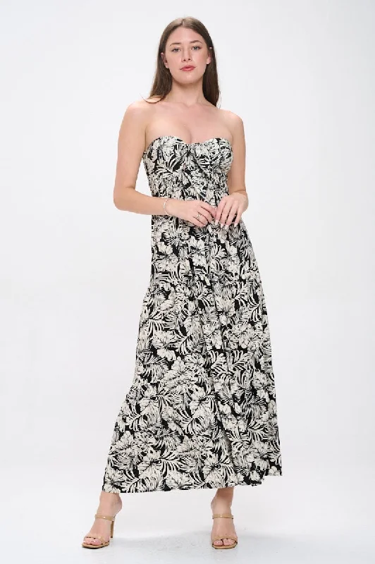 Palm Tube Maxi Dress (2 colors) Fashionable Sleeveless Maxi Dress
