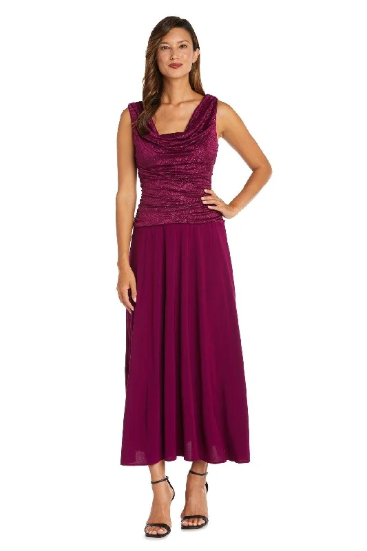 R&M Richards 3629P Long Formal Petite Maxi Dress Cozy Spaghetti Strap Maxi Dress