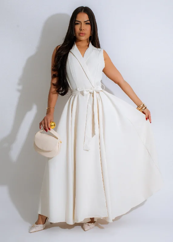 Ready For Love Maxi Dress Nude Stylish V-Neck Maxi Dress