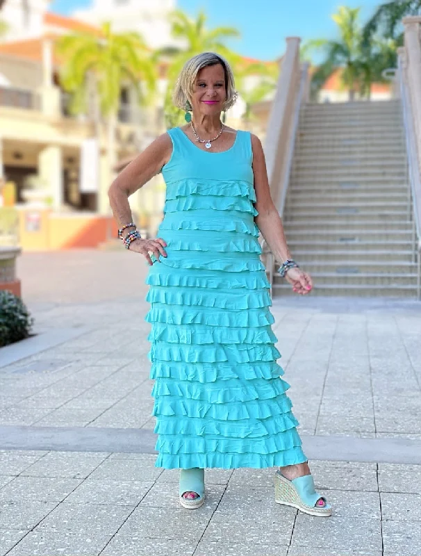 SEAFOAM CHA CHA MAXI DRESS Comfortable Fitted Maxi Dress