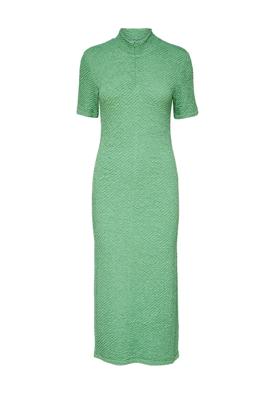 Selected Femme Pauline Textured Maxi Dress, Absinthe Green Stylish Longline Maxi Dress