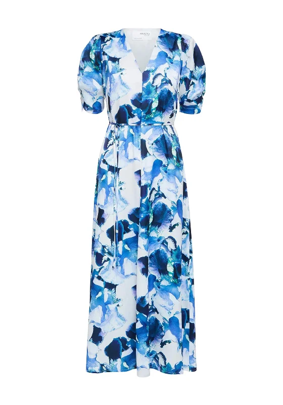 Selected Femme Rachelle Floral Maxi Dress, Royal Blue Stylish One-Shoulder Maxi Dress Selected Femme Rachelle Floral Maxi Dress, Royal Blue Stylish One-Shoulder Maxi Dress